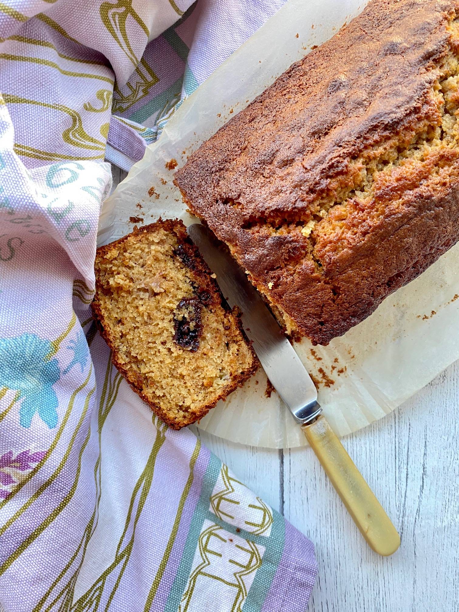 freshly baked banana bread