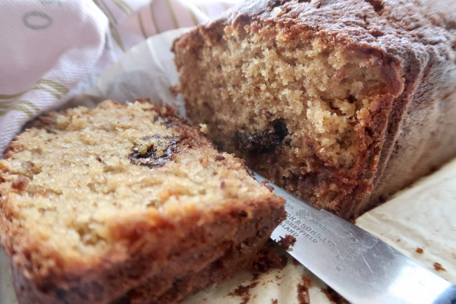 sliced banana loaf