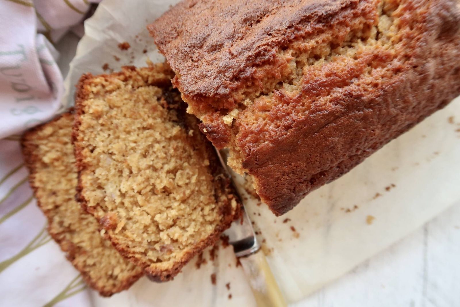 sliced banana loaf