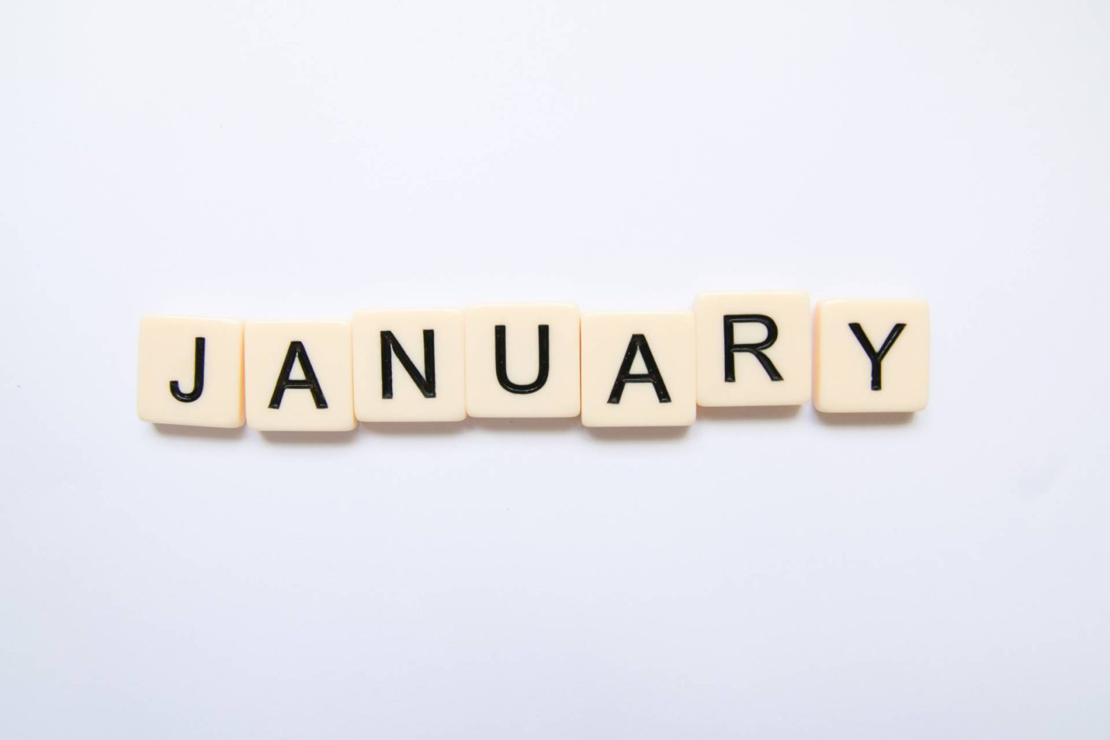 alphabet tiles spelling out January 