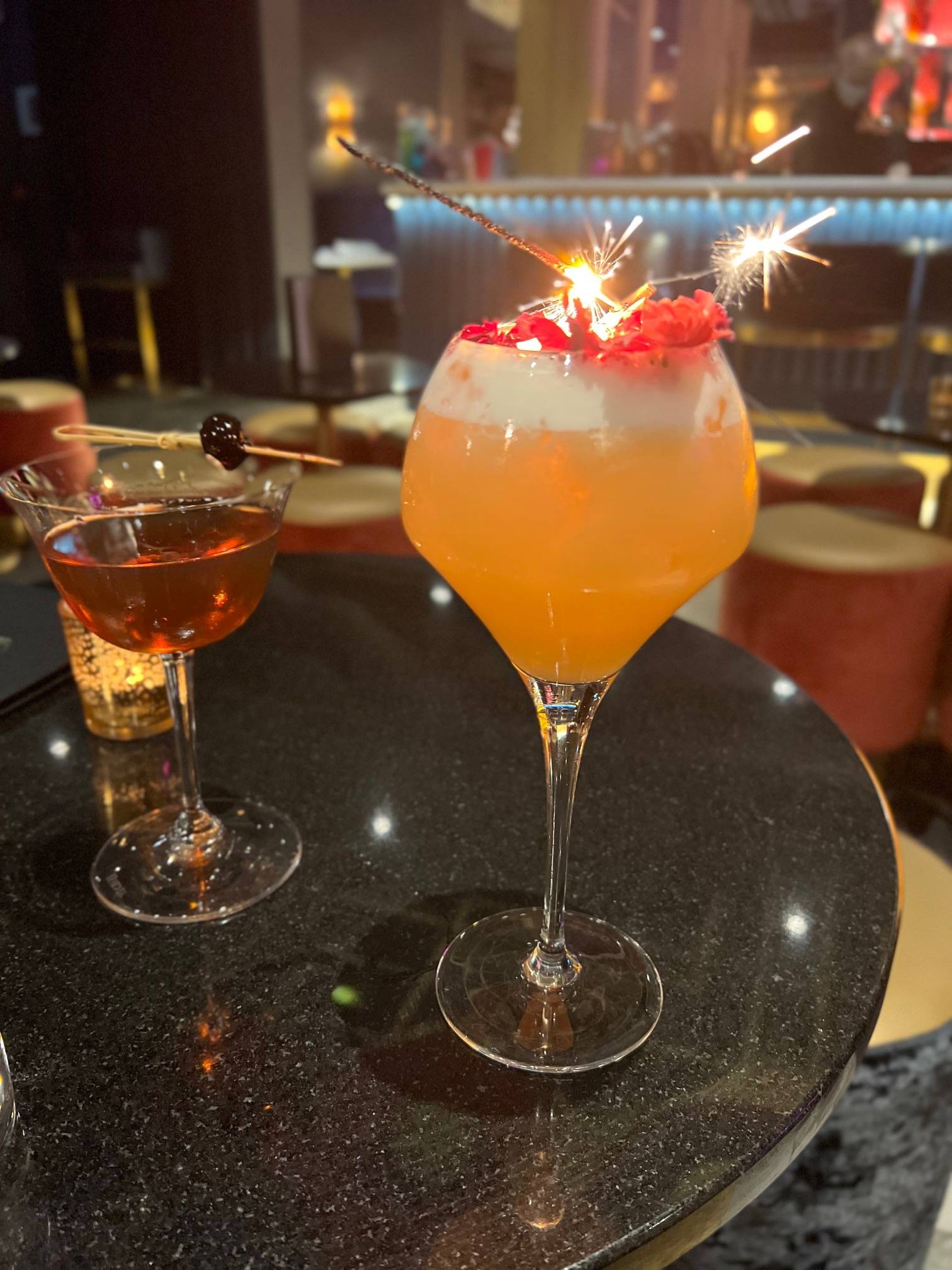 cocktail with sparkler
