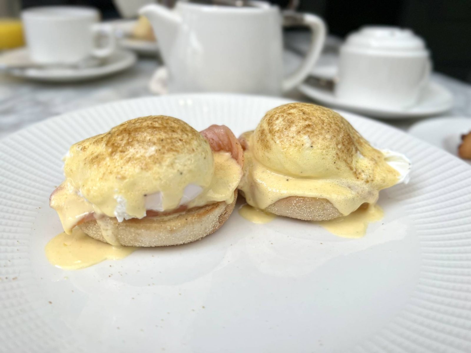 eggs royale on a white plate 