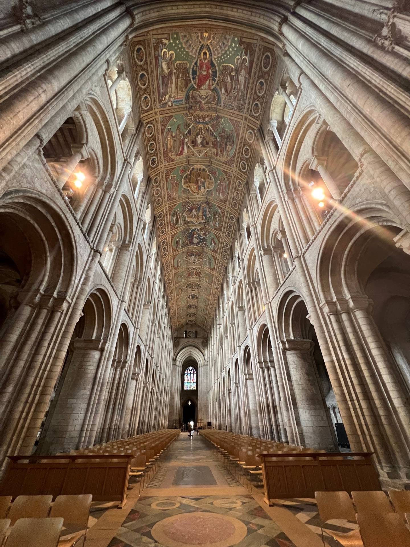 Up shot of a nave of a cathedral